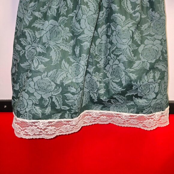 Vintage Rare Editions Forest Green Dress 8 Girls Lace Bib Collar Cottage Core - Picture 7 of 7